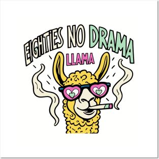 Eighties No Drama Llama Throwback Vintage - Retro Eighties Funny Pop Culture Posters and Art